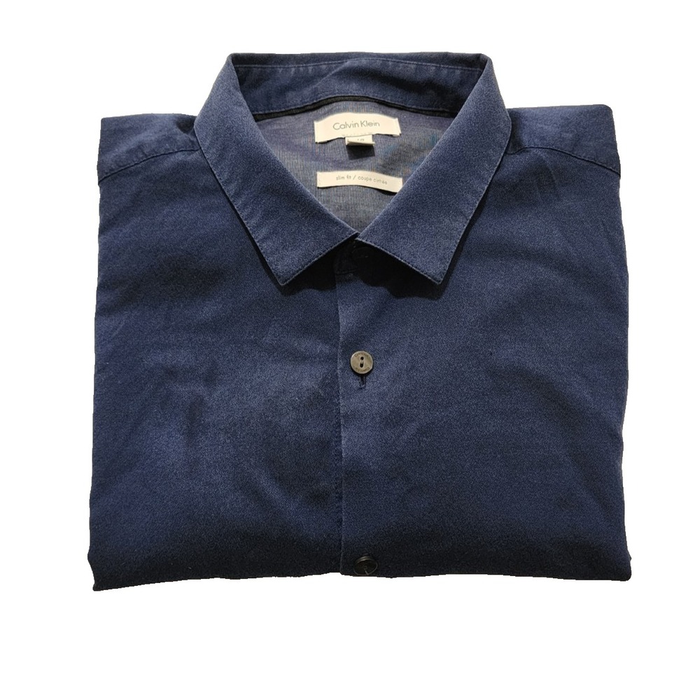 CalvinKlein Men's‎ Shirt Slim Fit Long Sleeve Blue Size L